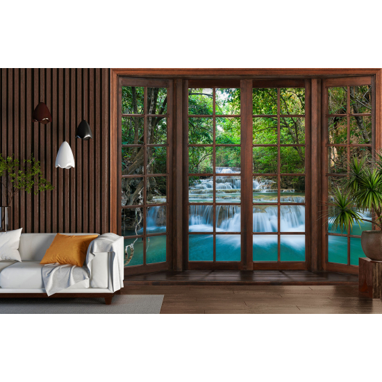 Papel pintado panorámico trampantojo - Cascadas