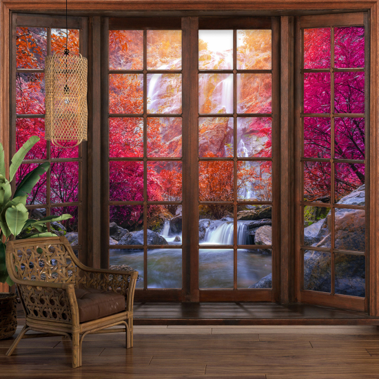 Papel pintado panorámico trampantojo - Cascadas