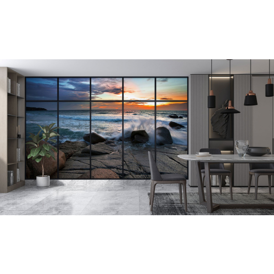 Papel pintado panorámico trampantojo - Vista al mar