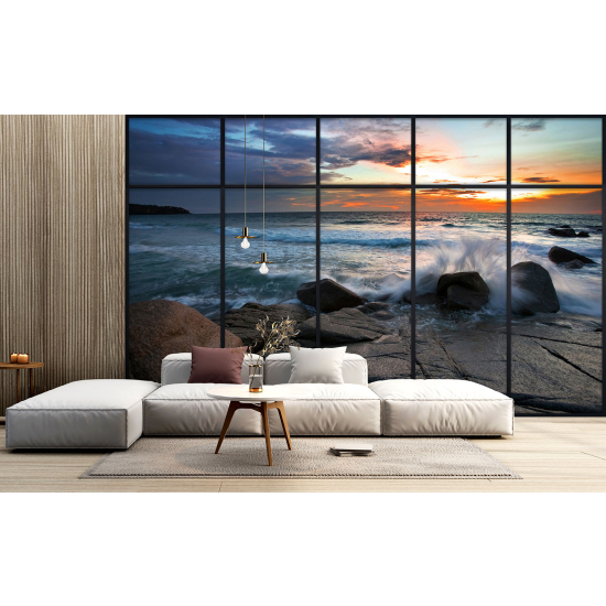 Papel pintado panorámico trampantojo - Vista al mar