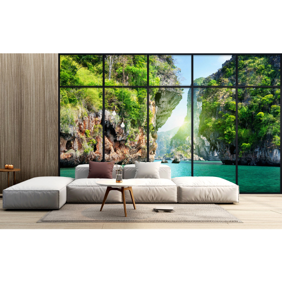 Papel pintado panorámico trampantojo - Vista al mar