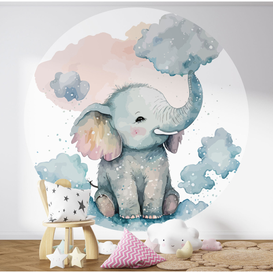 Papel pintado redondo para niños - Infantil - Elefante