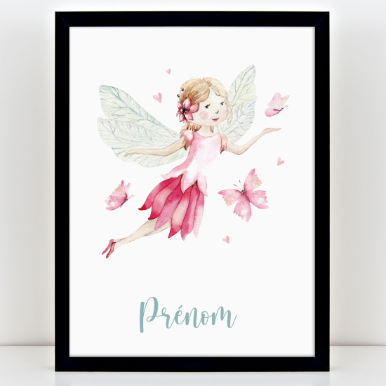 Póster infantil personalizado - Hada mariposas