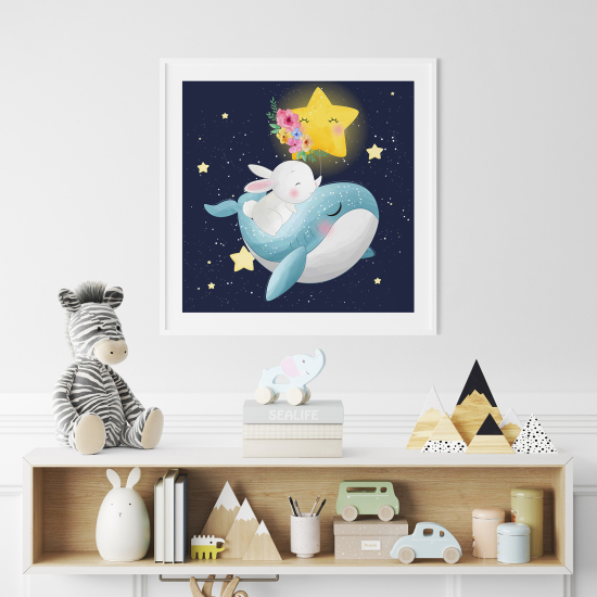Póster para niños - Infantil - Conejo Ballena