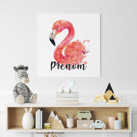 Póster para niños - Infantil personalizado - Flamenco Rosa