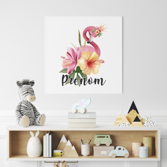 Póster para niños - Infantil personalizado - Flamenco Rosa