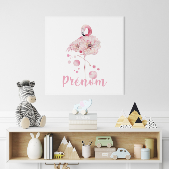 Póster para niños - Infantil personalizado - Flamenco Rosa