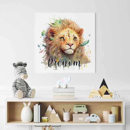 Póster para niños - Infantil personalizado - León colorido