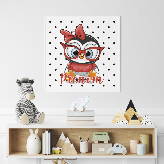 Póster para niños - Infantil personalizado - pingüino de anteojos