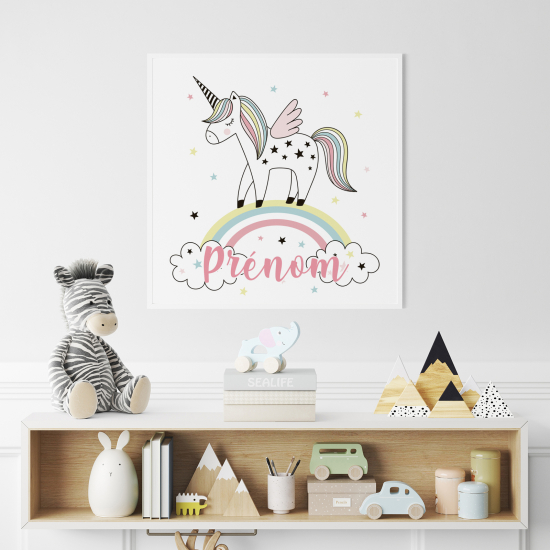 Póster para niños - Infantil personalizado - Unicornio arcoÃris