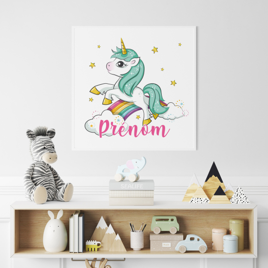 Póster para niños - Infantil personalizado - Unicornio arcoÃris