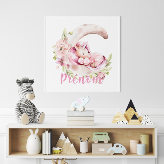 Póster para niños - Infantil personalizado - Unicornio Luna
