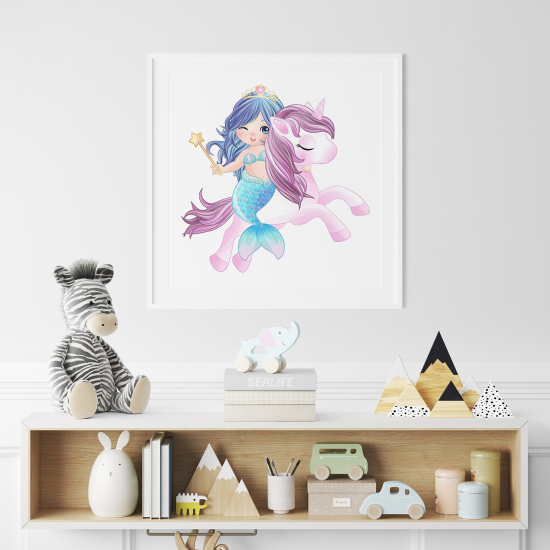 Póster para niños - Infantil - Sirena Unicornio