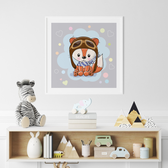 Póster para niños - Infantil - Zorro aviador