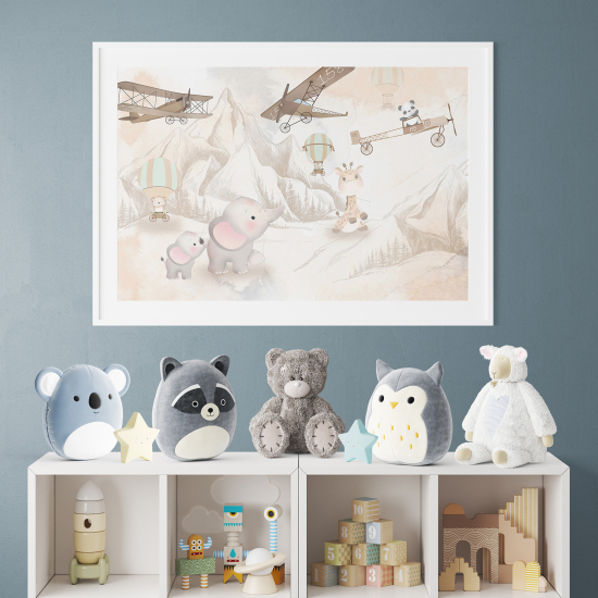Pósters para niños - Infantil - Aviones y animales