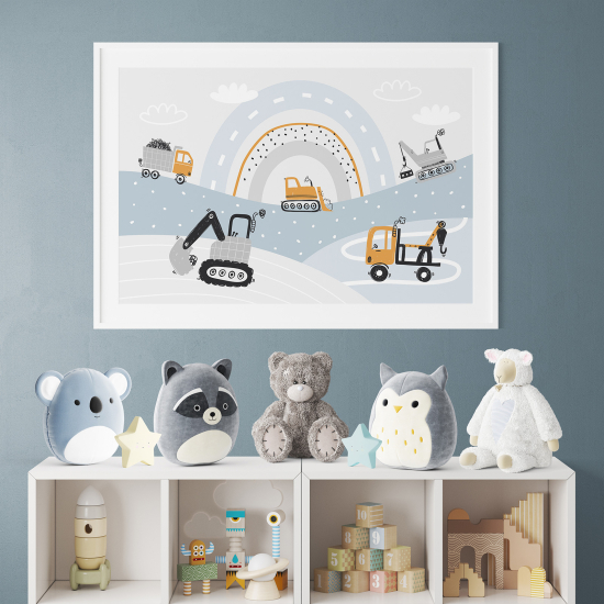 Pósters para niños - Infantil - Camiones de obras