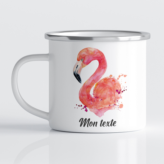 Taza esmaltada personalizada - Flamenco Rosa