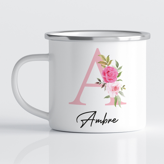 Taza esmaltada personalizada - Letra A