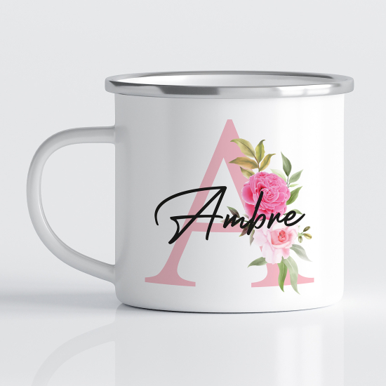 Taza esmaltada personalizada - Letra A