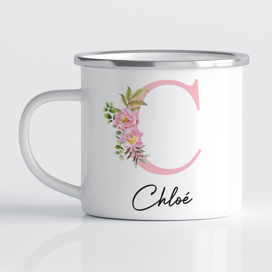 Taza esmaltada personalizada - Letra C