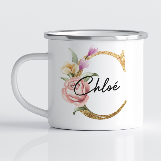 Taza esmaltada personalizada - Letra C