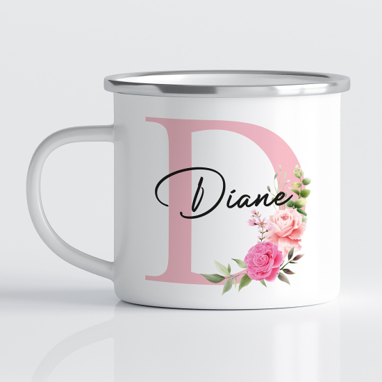 Taza esmaltada personalizada - Letra D