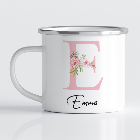 Taza esmaltada personalizada - Letra E