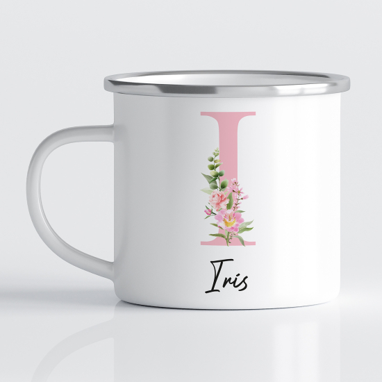 Taza esmaltada personalizada - Letra I