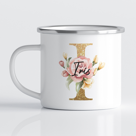 Taza esmaltada personalizada - Letra I