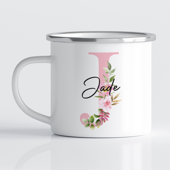 Taza esmaltada personalizada - Letra J