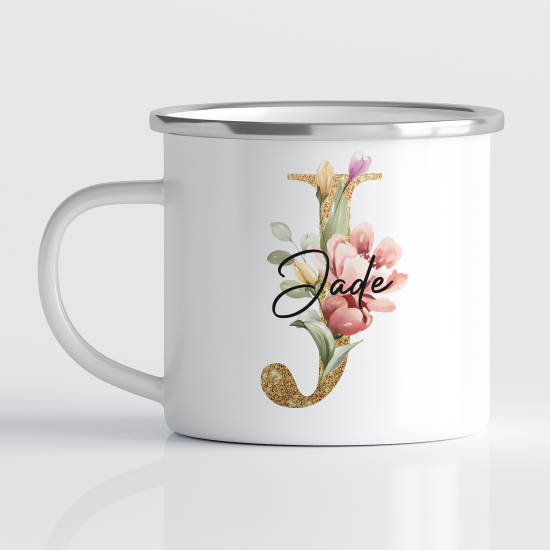 Taza esmaltada personalizada - Letra J