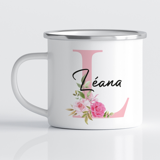 Taza esmaltada personalizada - Letra L