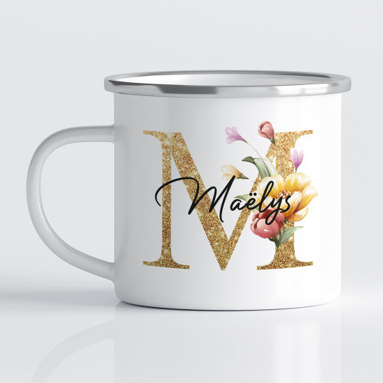 Taza esmaltada personalizada - Letra M