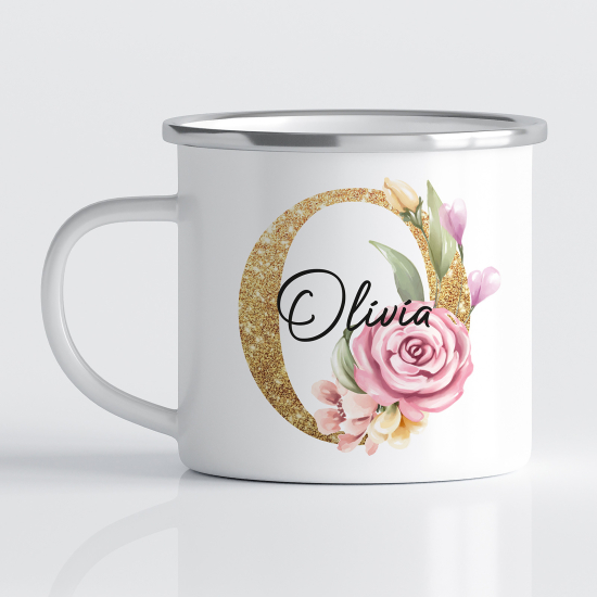 Taza esmaltada personalizada - Letra O