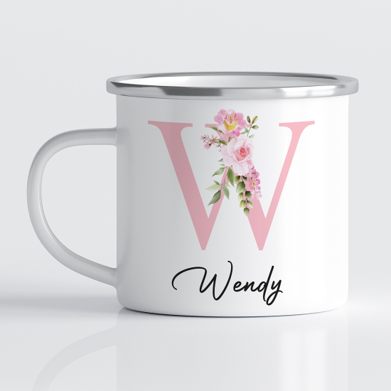 Taza esmaltada personalizada - Letra W