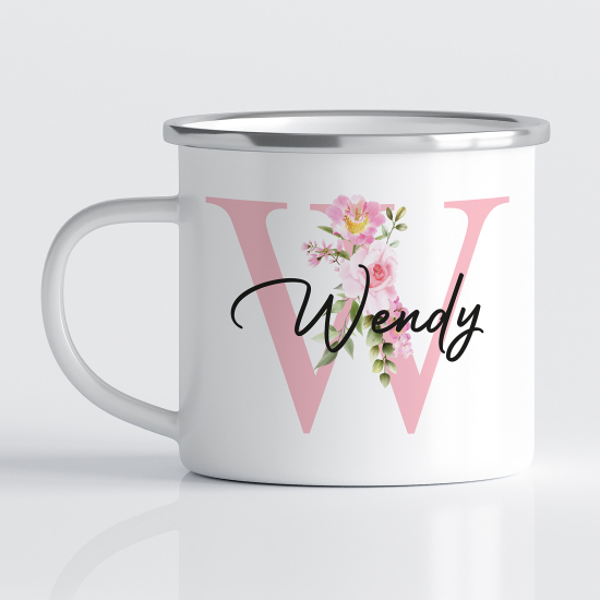 Taza esmaltada personalizada - Letra W