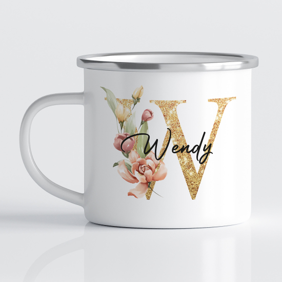 Taza esmaltada personalizada - Letra W