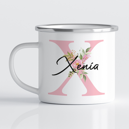 Taza esmaltada personalizada - Letra X