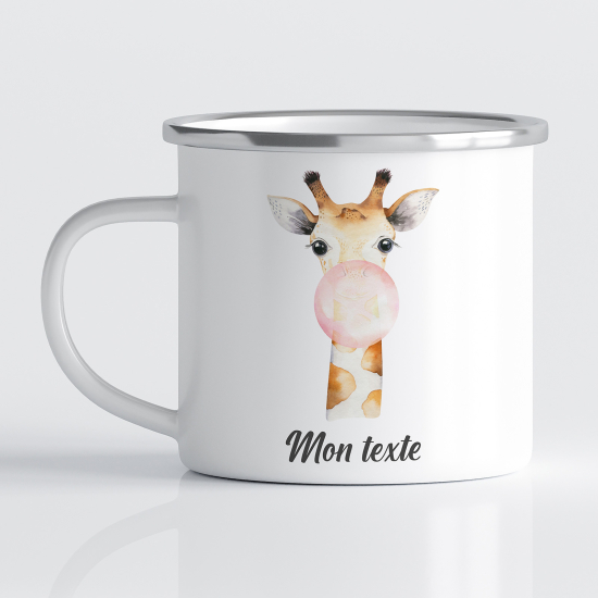Taza esmaltada personalizada para niños - Infantil - Jirafa