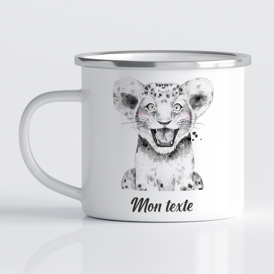 Taza esmaltada personalizada para niños - Infantil - León
