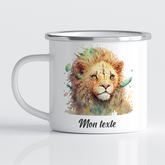 Taza esmaltada personalizada para niños - Infantil - León