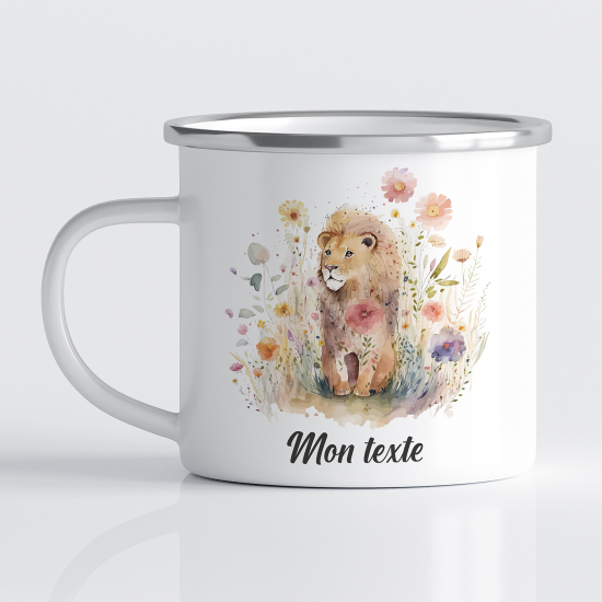 Taza esmaltada personalizada para niños - Infantil - León