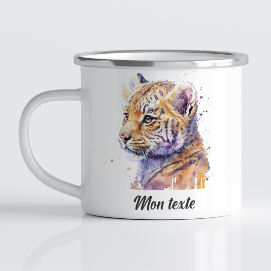 Taza esmaltada personalizada para niños - Infantil - Tigre