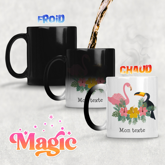 Taza mágica personalizada - Aves Tropicales
