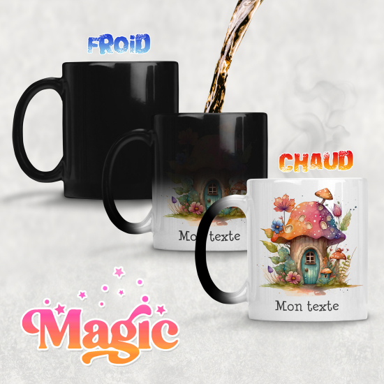 Taza mágica personalizada - Casa de setas