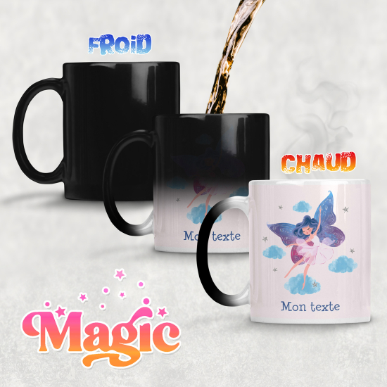 Taza mágica personalizada - Chica mariposa