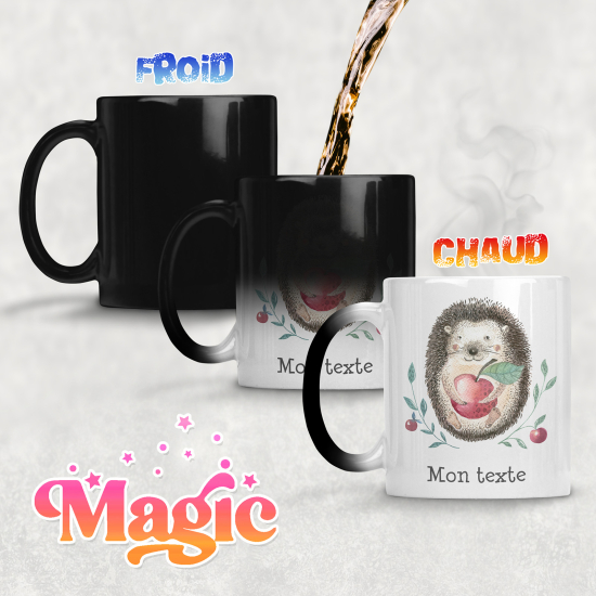 Taza mágica personalizada - Erizo Manzana