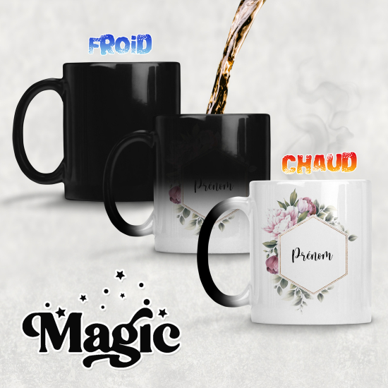 Taza mágica personalizada - Flores