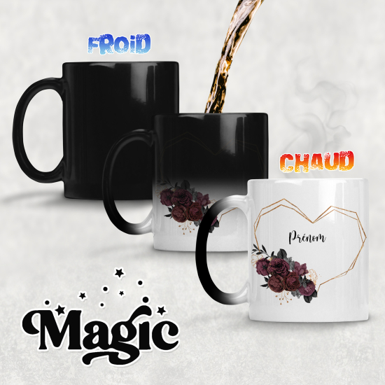 Taza mágica personalizada - Flores