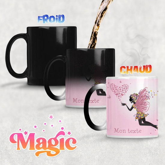 Taza mágica personalizada - Hada Corazón Mariposas